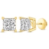 Thumbnail Image 1 of Princess-Cut Diamond Solitaire Stud Earrings 1 ct tw 14K Yellow Gold (J/I2)