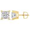 Thumbnail Image 3 of Princess-Cut Diamond Solitaire Stud Earrings 1 ct tw 14K Yellow Gold (J/I2)