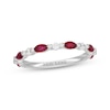 Thumbnail Image 1 of Neil Lane Marquise-Cut Natural Ruby & Diamond Anniversary Ring 1/6 ct tw 14K White Gold