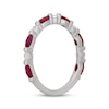 Thumbnail Image 2 of Neil Lane Marquise-Cut Natural Ruby & Diamond Anniversary Ring 1/6 ct tw 14K White Gold