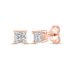 Princess-Cut Diamond Solitaire Stud Earrings 1/4 ct tw 14K Rose Gold (J/I2)