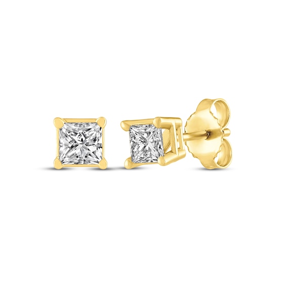 Princess-Cut Diamond Solitaire Stud Earrings 1/4 ct tw 14K Yellow Gold (J/I2)