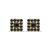Thumbnail Image 1 of Men's Square-Cut Black Diamond Halo Stud Earrings 1/2 ct tw 10K Yellow Gold