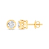 Thumbnail Image 2 of Round-Cut Diamond Bezel-Look Solitaire Stud Earrings 1/4 ct tw 14K Yellow Gold (I/I2)