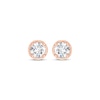 Thumbnail Image 1 of Round-Cut Diamond Bezel-Look Solitaire Stud Earrings 1/4 ct tw 14K Rose Gold (I/I2)