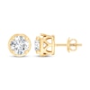 Thumbnail Image 2 of Round-Cut Diamond Bezel-Look Solitaire Stud Earrings 1/2 ct tw 14K Yellow Gold (I/I2)