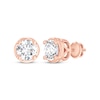 Thumbnail Image 0 of Round-Cut Diamond Bezel-Look Solitaire Stud Earrings 1/2 ct tw 14K Rose Gold (I/I2)