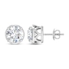 Thumbnail Image 2 of Round-Cut Diamond Bezel-Look Solitaire Stud Earrings 1 ct tw 14K White Gold (I/I2)