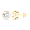Thumbnail Image 2 of Round-Cut Diamond Bezel-Look Solitaire Stud Earrings 1 ct tw 14K Yellow Gold (I/I2)