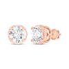 Thumbnail Image 0 of Round-Cut Diamond Bezel-Look Solitaire Stud Earrings 1 ct tw 14K Rose Gold (I/I2)