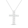 Thumbnail Image 2 of Diamond Cross Necklace 1/10 ct tw Sterling Silver 19&quot;