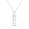 Thumbnail Image 3 of Diamond Cross Necklace 1/10 ct tw Sterling Silver 19&quot;