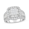 Thumbnail Image 1 of Princess-Cut Multi-Diamond Center Halo Engagement Ring 2 ct tw 14K White Gold