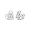 Thumbnail Image 1 of Radiant Reflections Diamond Solitaire Heart Stud Earrings 1/4 ct tw 10K White Gold (I/I3)