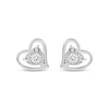 Thumbnail Image 2 of Radiant Reflections Diamond Solitaire Heart Stud Earrings 1/4 ct tw 10K White Gold (I/I3)