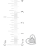 Thumbnail Image 5 of Radiant Reflections Diamond Solitaire Heart Stud Earrings 1/4 ct tw 10K White Gold (I/I3)
