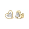 Thumbnail Image 1 of Radiant Reflections Diamond Solitaire Heart Stud Earrings 1/4 ct tw 10K Yellow Gold (I/I3)