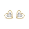 Thumbnail Image 2 of Radiant Reflections Diamond Solitaire Heart Stud Earrings 1/4 ct tw 10K Yellow Gold (I/I3)