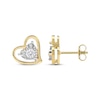 Thumbnail Image 3 of Radiant Reflections Diamond Solitaire Heart Stud Earrings 1/4 ct tw 10K Yellow Gold (I/I3)