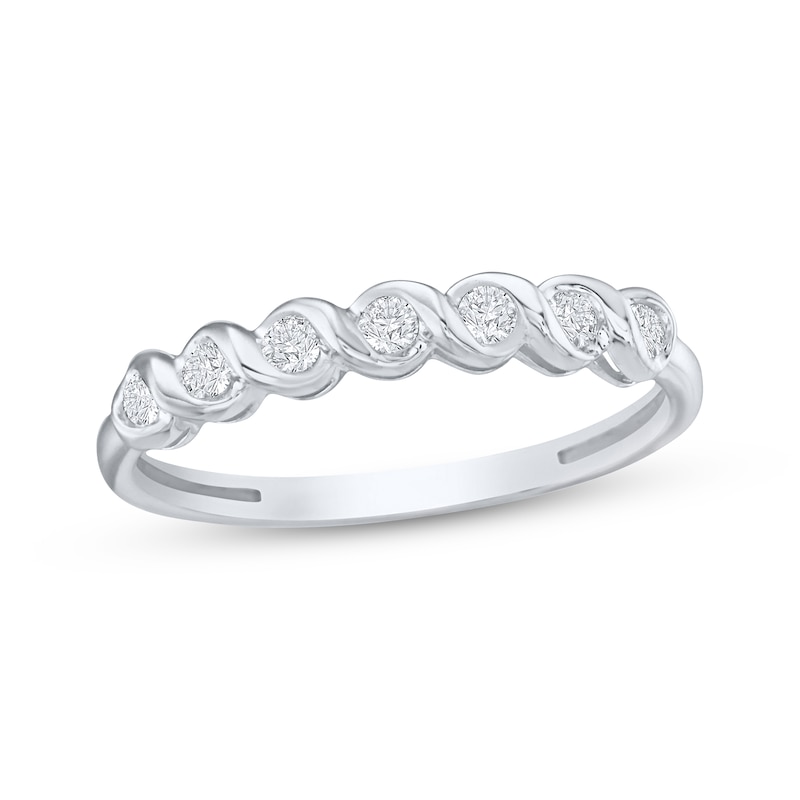 Main Image 1 of Diamond Twist Fashion Ring 1/4 ct tw 10K White Gold