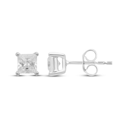 Lab-Grown Diamonds by KAY Princess-Cut Solitaire Stud Earrings 1/3 ct tw 10K White Gold (I/SI2)