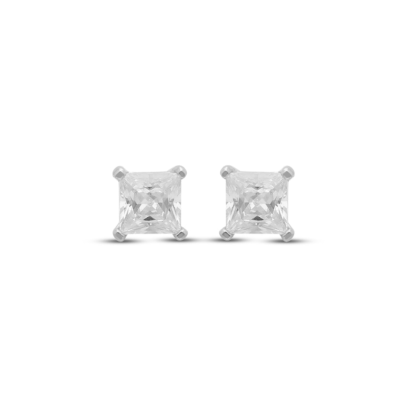 Main Image 2 of Lab-Grown Diamonds by KAY Princess-Cut Solitaire Stud Earrings 1/3 ct tw 10K White Gold (I/SI2)