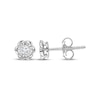 Thumbnail Image 1 of Round-Cut Diamond Solitaire Flower Earrings 1/8 ct tw 10K White Gold (J/I3)