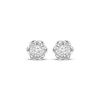 Thumbnail Image 2 of Round-Cut Diamond Solitaire Flower Earrings 1/8 ct tw 10K White Gold (J/I3)