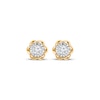 Thumbnail Image 2 of Round-Cut Diamond Solitaire Flower Earrings 1/8 ct tw 10K Yellow Gold (J/I3)