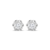 Thumbnail Image 2 of Round-Cut Diamond Solitaire Flower Earrings 1/4 ct tw 10K White Gold (J/I3)