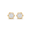 Thumbnail Image 2 of Round-Cut Diamond Solitaire Flower Earrings 1/4 ct tw 10K Yellow Gold (J/I3)