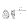 Thumbnail Image 1 of Radiant Reflections Round-Cut Diamond Solitaire Pear Frame Stud Earrings 1/4 ct tw 10K White Gold (J/I3)