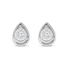 Thumbnail Image 2 of Radiant Reflections Round-Cut Diamond Solitaire Pear Frame Stud Earrings 1/4 ct tw 10K White Gold (J/I3)