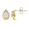 Thumbnail Image 1 of Radiant Reflections Round-Cut Diamond Solitaire Pear Frame Stud Earrings 1/4 ct tw 10K Yellow Gold (J/I3)