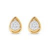 Thumbnail Image 2 of Radiant Reflections Round-Cut Diamond Solitaire Pear Frame Stud Earrings 1/4 ct tw 10K Yellow Gold (J/I3)