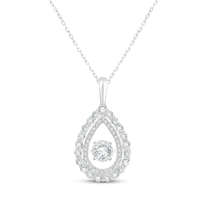 Main Image 1 of Unstoppable Love Lab-Grown Diamond Teardrop Necklace 1-1/2 ct tw 10K White Gold 18&quot;