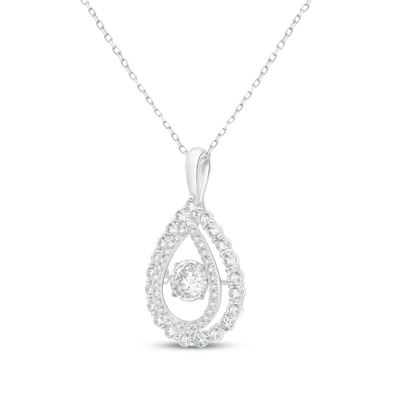 Main Image 2 of Unstoppable Love Lab-Grown Diamond Teardrop Necklace 1-1/2 ct tw 10K White Gold 18&quot;