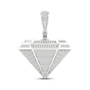 Thumbnail Image 1 of Men's Baguette & Round-Cut Diamond Faceted Diamond-Shaped Charm 3/4 ct tw Sterling Silver