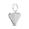 Thumbnail Image 2 of Men's Baguette & Round-Cut Diamond Faceted Diamond-Shaped Charm 3/4 ct tw Sterling Silver