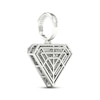 Thumbnail Image 3 of Men's Baguette & Round-Cut Diamond Faceted Diamond-Shaped Charm 3/4 ct tw Sterling Silver