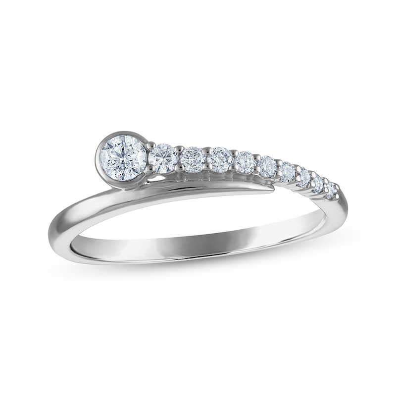 Main Image 1 of Milestones Diamond Bypass Anniversary Ring 1/4 ct tw 14K White Gold