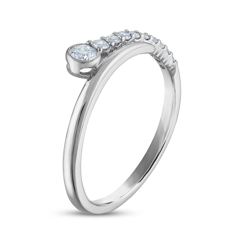 Main Image 2 of Milestones Diamond Bypass Anniversary Ring 1/4 ct tw 14K White Gold