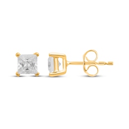 Lab-Grown Diamonds by KAY Princess-Cut Solitaire Stud Earrings 1/3 ct tw 10K Yellow Gold (I/SI2)