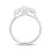 Thumbnail Image 3 of Oval-Cut Diamond Three-Stone Halo Engagement Ring 1 ct tw 18K White Gold