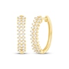 Thumbnail Image 1 of Diamond Two-Row Hoop Earrings 1/2 ct tw 10K Yellow Gold