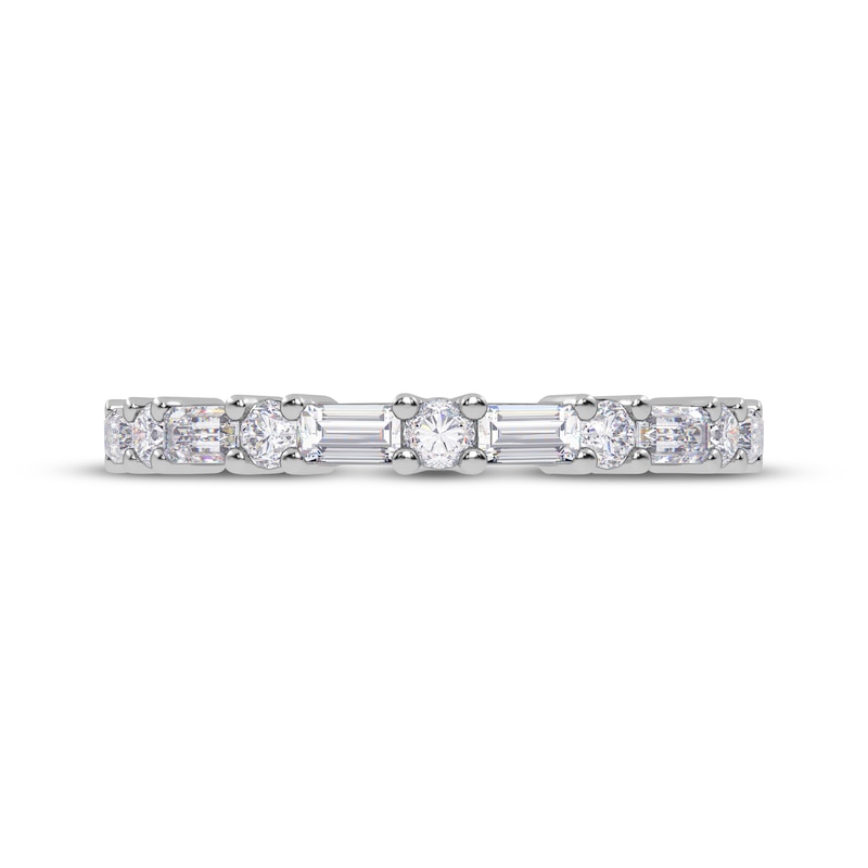 Main Image 3 of Baguette & Round-Cut Diamond Anniversary Ring 1/2 ct tw 14K White Gold