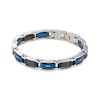 Thumbnail Image 1 of Lab-Grown Diamonds by KAY Men's Link Bracelet 1/6 ct tw Black & Blue Ion-Plated Stainless Steel 8.5&quot;