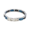 Thumbnail Image 2 of Lab-Grown Diamonds by KAY Men's Link Bracelet 1/6 ct tw Black & Blue Ion-Plated Stainless Steel 8.5&quot;