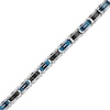 Thumbnail Image 3 of Lab-Grown Diamonds by KAY Men's Link Bracelet 1/6 ct tw Black & Blue Ion-Plated Stainless Steel 8.5&quot;