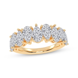 Adore Lab-Grown Diamonds Pear-Shaped Alternating Anniversary Ring 2 ct tw 14K Yellow Gold